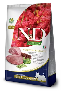 Farmina N&D dog QUINOA (GF) adult mini, weight managment, lamb 0,8 kg