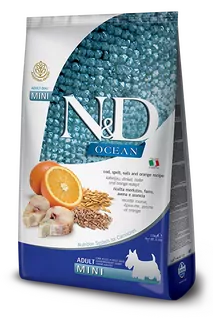 Farmina N&D dog OCEAN (AG) adult mini, codfish, spelt, oats & orange 0,8 kg