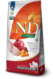 Farmina N&D dog PUMPKIN (GF) adult medium & maxi, quail & pomegranate 12 kg
