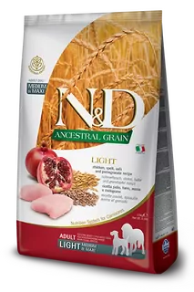 Farmina N&D dog AG adult medium & maxi, light, chicken, spelt, oats & pomegranate 12 kg