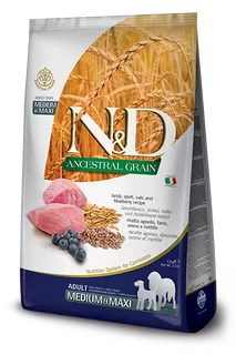 Farmina N&D dog AG adult medium & maxi, lamb, spelt, oats & blueberry 12 kg