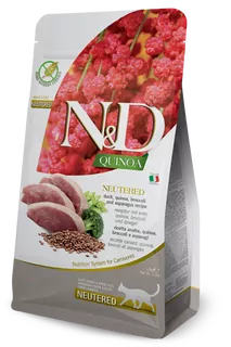 Farmina N&D cat QUINOA (GF) adult, neutered, duck, broccoli & asparagus 5 kg