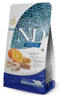 Farmina N&D cat OCEAN (AG) adult, codfish, spelt, oats & orange 5 kg