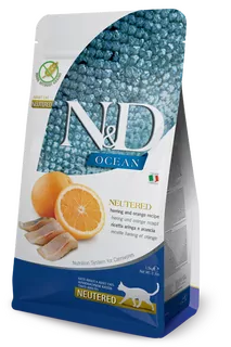 Farmina N&D cat OCEAN (GF) adult, neutered, herring & orange 5 kg