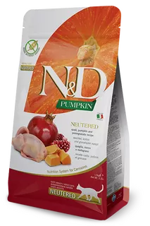 Farmina N&D cat PUMPKIN (GF) adult, neutered, quail & pomegranate 5 kg