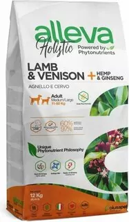 Alleva HOLISTIC dog adult medium & maxi lamb & venison 12 kg