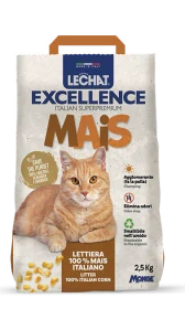 LECHAT EXCELLENCE Cat litter 2,5kg prírodná hrudkujúca kukuričná podstielka pre mačky