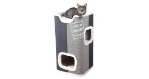 Cat Tower JORGE s odpočívadlom, sivá s béžovou kožušinou 78cm