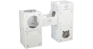 Kartónový nábytok pre mačky, 93 x 82 x 30,5 cm, nosnosť 8 kg, biela