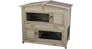 Natura mega králikáreň, dve oddeliteľné poschodia, 133 x 120 x 83 cm, šedo-zelená