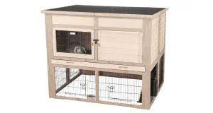 Natura zateplená králikáreň XL: 120 × 98 × 94 cm, 2 poschodia, spodný výbeh, šedá