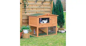 NATURA mega králikáreň s výbehom, 124 x 102 x 78 cm, hnedá