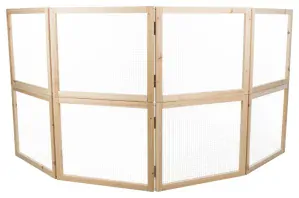 Vnútorný výbeh pre zakrpatené králiky, 60 - 240 x 50 cm, prírodné drevo/kov