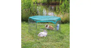 Pozinkovaná vonkajšia ohrádka s ochrannou sieťou 6 dielov 63x58cm