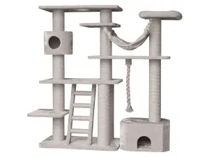Luxusná škrabacia stena pre mačky s bohatým vybavením Nobby Gordo 183cm v béžovej farbe