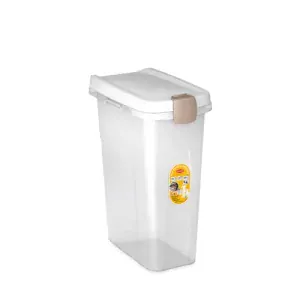 Box na granule 39x24x51cm 25l priesvitný/biely kontajner na 10kg granúl