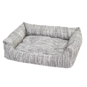 DUVO+ Mäkký pelech pre psov s extra hrubým vankúšom 70x60x18cm sivý