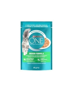 PURINA ONE Indoor mini filetky s tuniakom a zelenými fazuľkami v šťave 85g