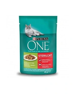 Nestle PURINA ONE cat Sterilcat mini filetky s morkou a zelenými fazuľkami v šťave 85g