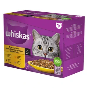 WHISKAS hydinový výber kura morka hydina kačka v šťave 12 x 85 g