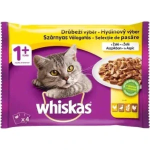 Mars WHISKAS kapsička cat Hydinový výber kuracie & kačacie & morčacie v želé 4 x 85 g