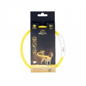 DUVO+ LED svietiaci obojok žltý s USB nabíjaním 45cm
