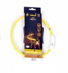 DUVO+ LED svietiaci obojok žltý s USB nabíjaním 65cm