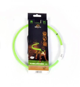 Obojok DUVO+ LED Svietiaci dog zelený nylonový 45 cm