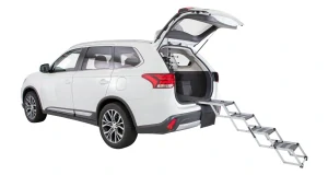 Skladacie schody, 4 stupňové, hliník/TPR, 37cm šírka, do 70cm výška, max 160cm, do 75kg