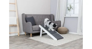 Rampa / schodíky, skladacia 44 x 46 x 106 cm, drevo, biela