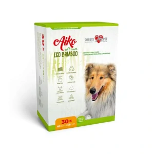 AIKO Soft Care Eco Bamboo 60x58cm 30ks kompostovateľné podložky + drevené uhlie neutralizujúce zápach