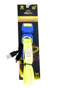 Obojok DUVO+ LED Svietiaci dog neónový žltý nylon 40-55cm/ 2,5 cm