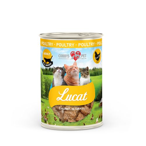 Paletovy odber COBBYS PET LUCAT Adult 415g hydinová konzerva pre dospelé mačky 