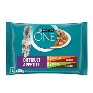 PURINA ONE Multipack DIFFICULT APPETITE mini filetky s kuraťom a mrkvou 4x85g