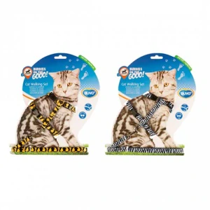 DUVO+ Postroj s vodítkom pre mačky Set ZOO 20-35cm/10mm-125cm MIX 1ks