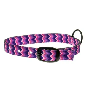 COBBYS PET Textilný obojok fialovo ružovo žlto modrý 25mm/70cm