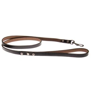 COBBYS PET Vodidlo z pravej kože s hľbkovo vytlačenými pruhmi po okrajoch 15mm/120cm