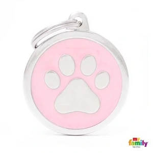 MF PINK BIG CIRCLE PAW 3,93x3,17 cm gravírovateľný prívesok