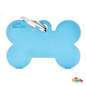 MF BIG BONE ALUMINUM LIGHT BLUE 2,5x3,8 cm gravírovateľný prívesok