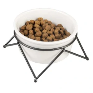 DUVO+ Biela keramická miska so stojanom 850ml/16,3x16,3x8cm