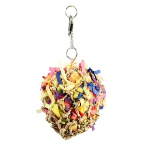DUVO+ Závesná farebná hračka PINATA z morskej trávy, so skartovaným papierom a s drevom pre exoty L 15x15x30cm