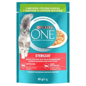 PURINA ONE Sterilcat mini filetky s morkou a zelenými fazuľkami v šťave 85g
