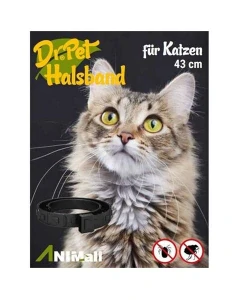 Obojok Dr.Pet pre mačky 43 cm antiparazitárny ČIERNY