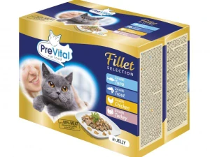 PreVital Kapsička tuniak-pstruh-kura-morka 12 x 85g v želé