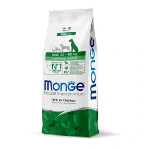 MONGE Natural Superpremium Maxi Puppy 12kg krmivo s kuracím pre šteňatá veľkých plemien