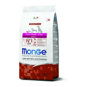 MONGE Natural Superpremium Extra Small Adult 2,5kg suché krmivo jahňacina, ryža a zemiaky pre dospelých psov veľmi malých plemien