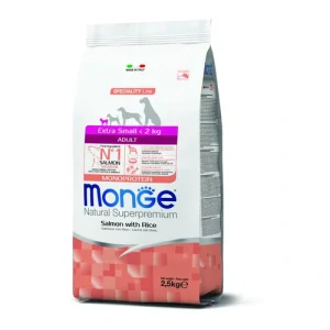 MONGE Natural Superpremium ExtraSmall Adult 2,5kg monoproteínové krmivo losos/ryža pre dospelých psov veľmi malých plemien