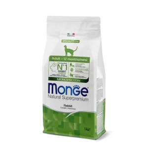 MONGE Natural Superpremium Adult 1,5kg monoproteínové krmivo s králikom pre dospelé mačky