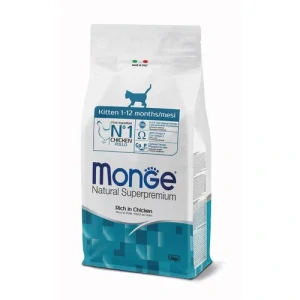 MONGE Natural Superpremium Kitten 1,5kg suché krmivo s kuracím pre mačiatka
