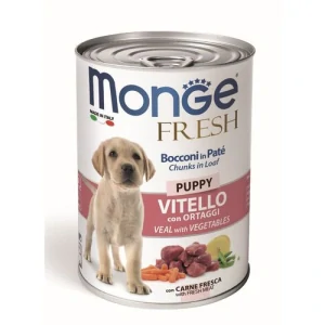 MONGE Fresh Puppy 400g teľacia konzerva so zeleninou pre šteňatá
